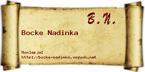 Bocke Nadinka névjegykártya